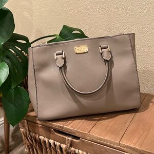 Taupe Leather Handbag